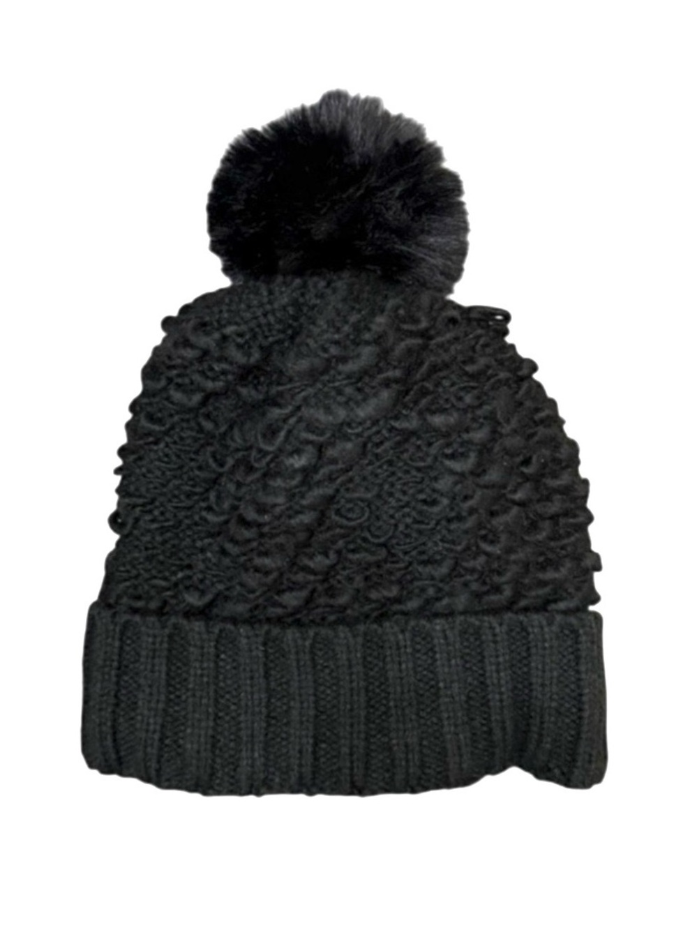NWT Women’s Black Pom-Pom Knit Beanie